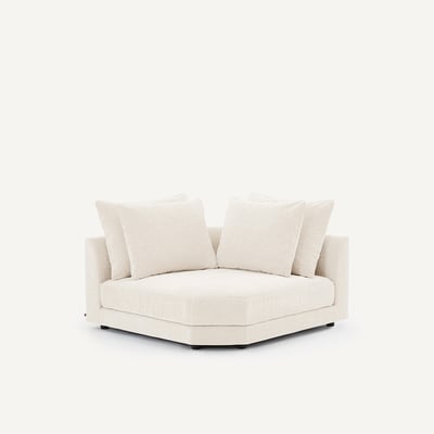 Canapé d'angle modulable en velours chenille, TIBERIO AM.PM