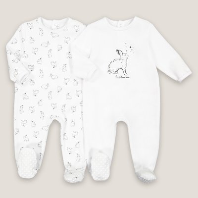 Lot de 2 pyjamas 1 pièce en velours LA REDOUTE COLLECTIONS