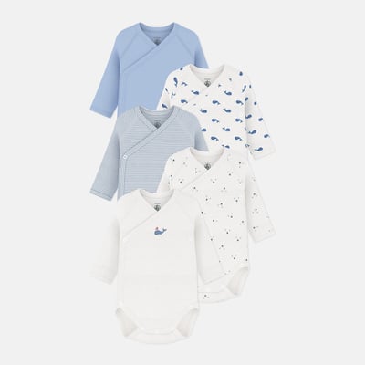 Confezione da 5 body nascita a maniche lunghe PETIT BATEAU