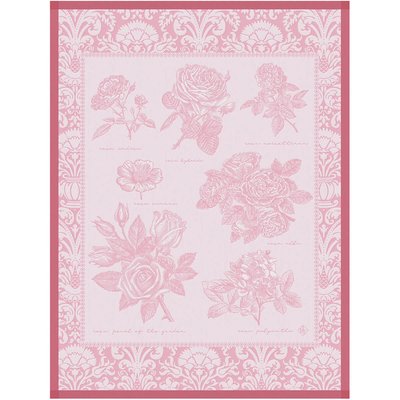 Torchon en Coton, JARDIN DES ROSES LE JACQUARD FRANCAIS