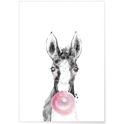Affiche Bulle de Cheval Rose L'AFFICHERIE