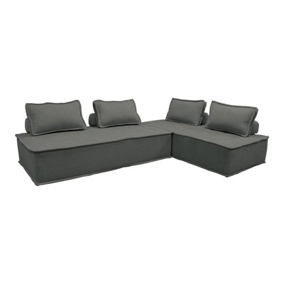 Chauffeuse pour canapé modulable 2 places tissu capitonné (lot de 2) DAO SWEEEK