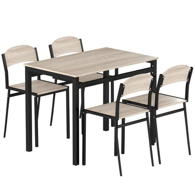 Ensemble de table à manger Métal Noir HOMCOM