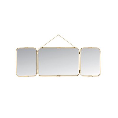 Miroir de Barbier Triptyque en Laiton Dorée - L114 x H40cm SIGNATURE