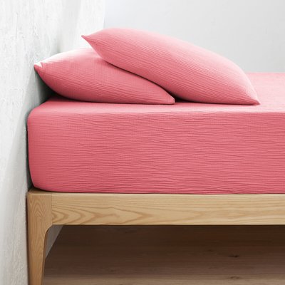 Lenzuolo con angoli in garza di cotone, balza da 30 cm, Kumla LA REDOUTE INTERIEURS
