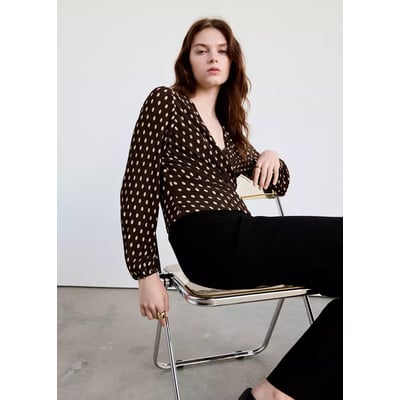 Blouse croisée pois MANGO