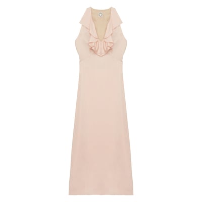 Robe Victorine en viscose mélangée rose pâle INES DE LA FRESSANGE PARIS