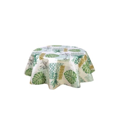 Nappe ronde en toile cirée tropicale Palmier TOILINUX