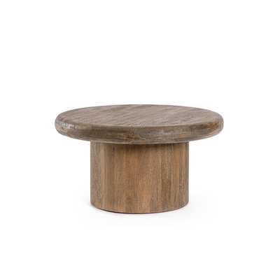 Table basse de salon ronde en bois de manguier D75 - JUAREZ HELLIN, DEPUIS 1862