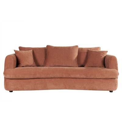 Canapé convertible déhoussable 3-4 places design haricot en tissu effet velours SACHA MILIBOO