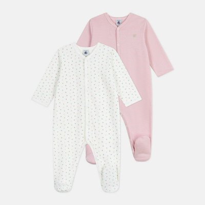 Lot de 2 dors-bien coton, imprimé et rayé PETIT BATEAU