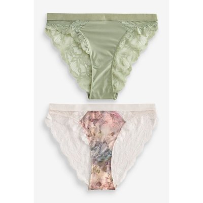 Culottes échancrées à dentelle, lot de 2 NEXT
