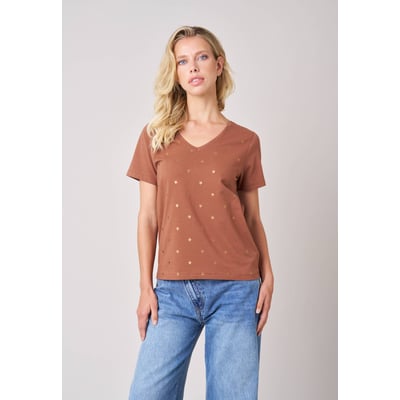 T-shirt regular femme en coton stretch imprimé étoiles FLORIA DEELUXE