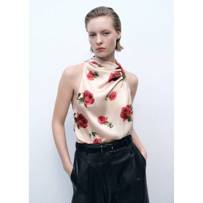 Chemisier satiné à fleurs MANGO
