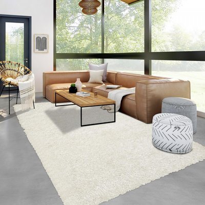 Tapis shaggy fait main motif uni LAMBANA UN AMOUR DE TAPIS