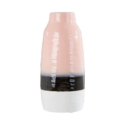 34cm Pink and White Stoneware Vase SO'HOME