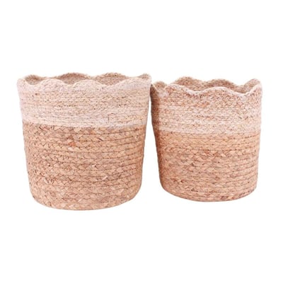 Lot de 2 paniers à corolle en jacinthe et maïs ORNAMI
