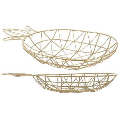 Corbeille filaire ananas doré (Lot de 2) CMP