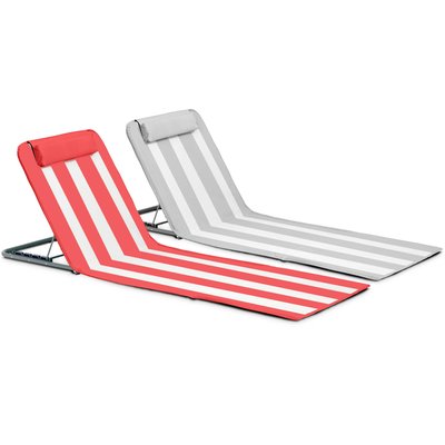 Lot de 2 matelas clic clac des plages gris et rose fuschia OVIALA