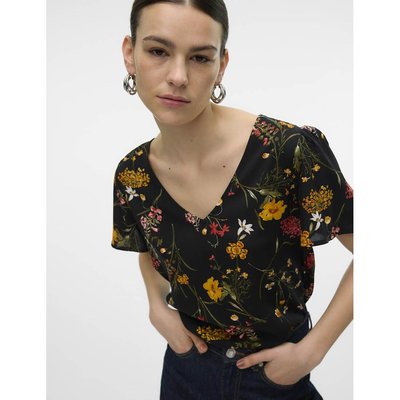 Printed Short Sleeve Blouse VERO MODA