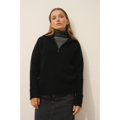 Pull Camionneur 6 Fils Noir Akar JUST CASHMERE