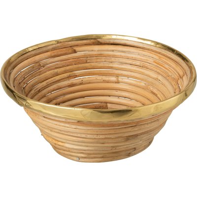 Panier rond en rotin et laiton Woodburry RECOLLECTION