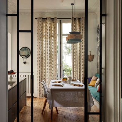Rideau en Motif en zigzag brodé  TIHANI MADURA