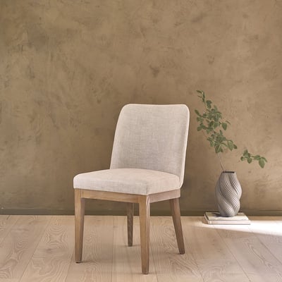 Chaise en chêne massif et lin  MARGOT BERAH GETAH