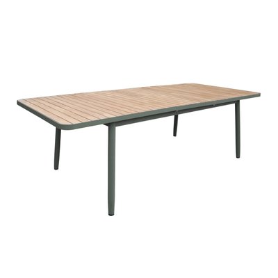 Table de jardin extensible bois, plateau en teck, structure aluminium, 10 places TENGGARA SWEEEK