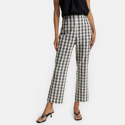 Bootcut-Hose in 7/8-Länge mit Vichy-Karos LA REDOUTE COLLECTIONS
