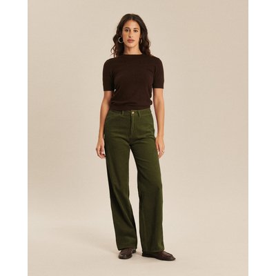 Pantalon velours droit large taille haute LABDIP