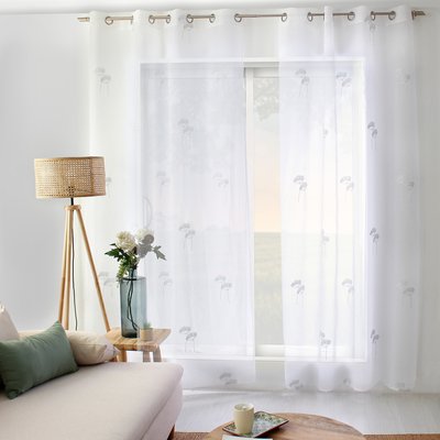 Voilage tamisant aux broderies florales HOME MAISON