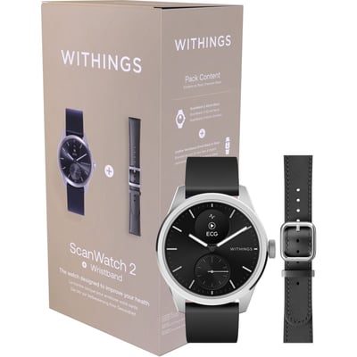 Montre santé Scanwatch 2 42mm Noire + bracelet Cuir offert WITHINGS