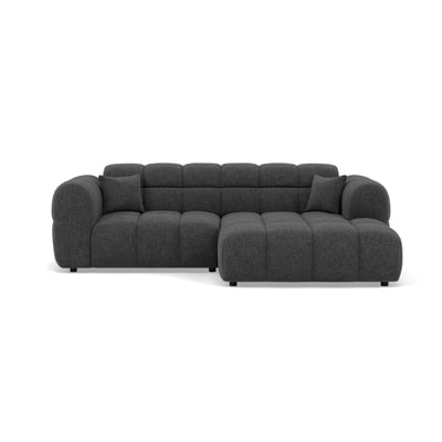 Canapé d'angle droit en tissu texturé, MINI RAY BEST MOBILIER