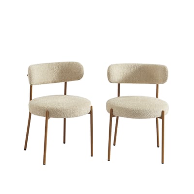 Chaises tissu pieds métal (lot de 2)  NOA BAÏTA
