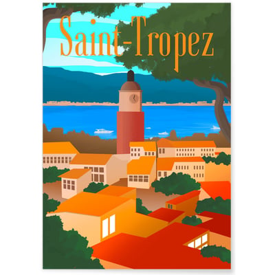 Affiche ville Saint-Tropez L'AFFICHERIE