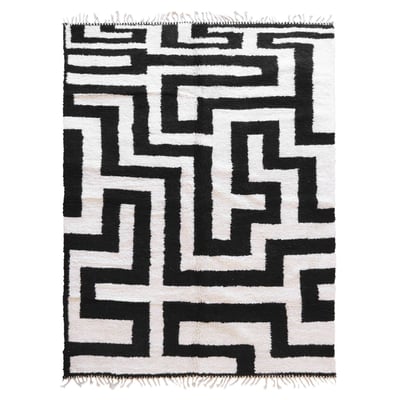 Tapis berbère élégant aux motifs labyrinthes en laine 242 x 347 cm AFK LIVING