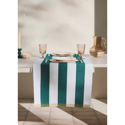 Chemin de table 100 % coton à rayures en fil teint MANGO HOME