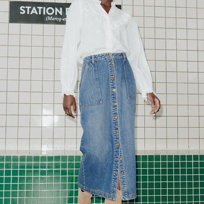 Jupe midi en jean PROMOD