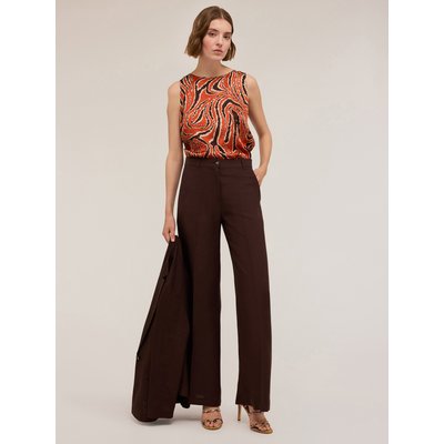 Top en satin fluide imprimé de viscose MOTIVI