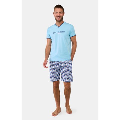 Pyjashort en coton imprimé, Carpe Diem ARTHUR