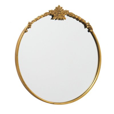 Miroir classique rond en métal or antique d60cm WADIGA