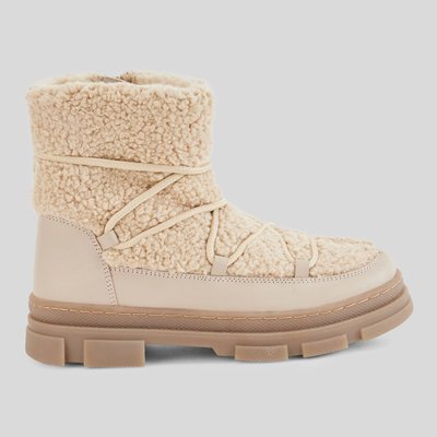 Boots sherpa en cuir responsable MONOPRIX
