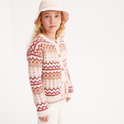 Gilet col rond en fine maille jacquard LA REDOUTE COLLECTIONS