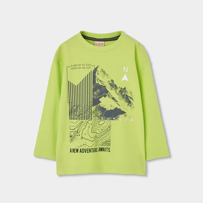 T-shirt garçon maille imprimé montagne BOBOLI