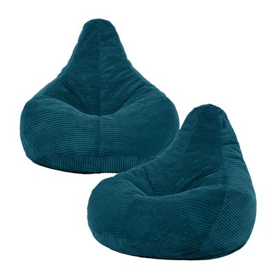 Lot de 2 poufs inclinables velours côtelé Oeko-Tex® - DALTON ICON