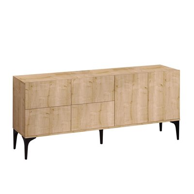 Buffet 6 portes décor chêne saphir L180 cm - Laika CALICOSY
