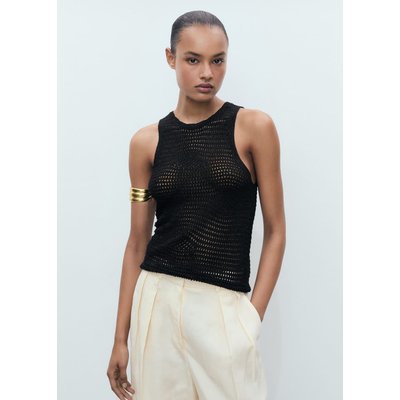 Top Fil textile maille ajourée MANGO
