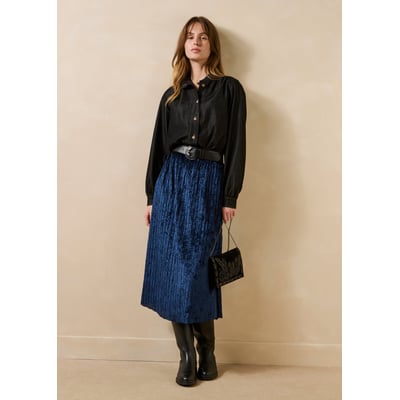 Jupe midi en velours plissé LA FEE MARABOUTEE