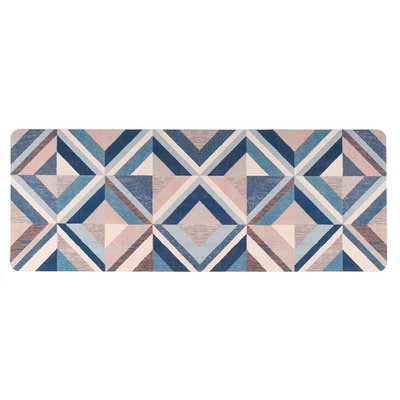 Tapis de cuisine ergonomique triangles bleus 45x120cm WADIGA
